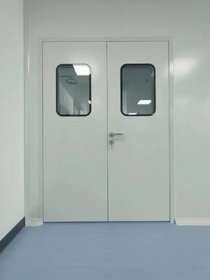 स्टील सील मॉड्यूलर क्लीनरूम दरवाजा मैनुअल डबल दरवाजा चिकनी सतह